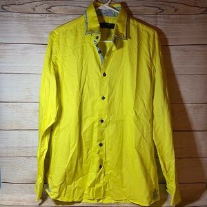 Men’s Coogi Luxe yellow button down shirt size L